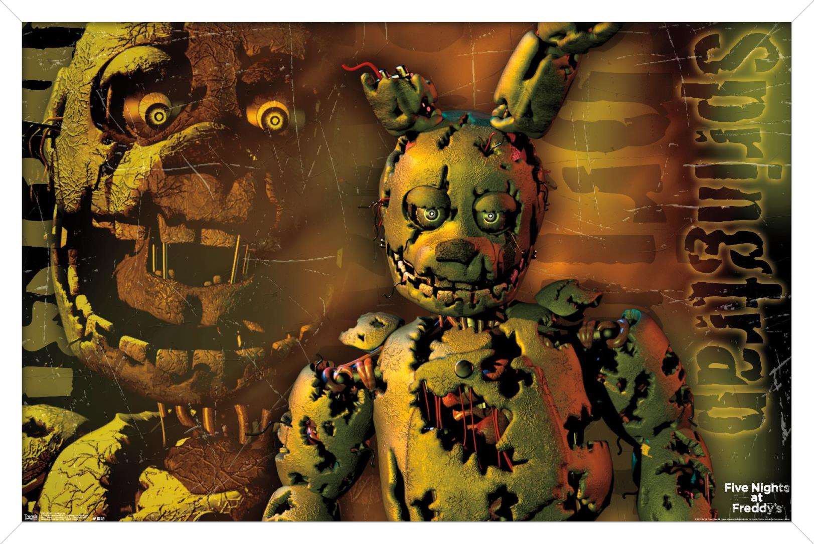 Five Nights at Freddy's - Springtrap Wall Poster, 14.725 x 22.375, Framed  